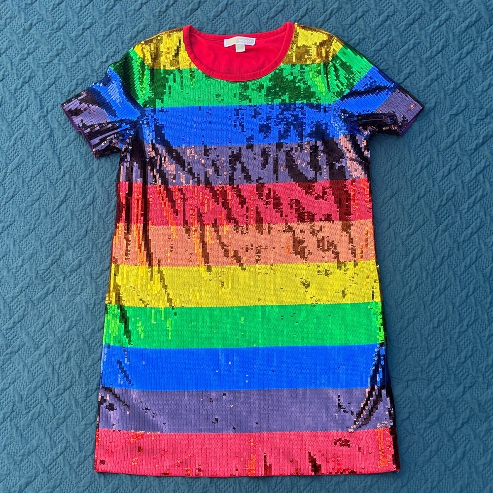 Michael Kors Multicolor Sequin Dress Rainbow